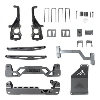 belltech 15-20 ford f150 4wd 6in lift kit w/ rear trail performance shocks only 152501bk - image