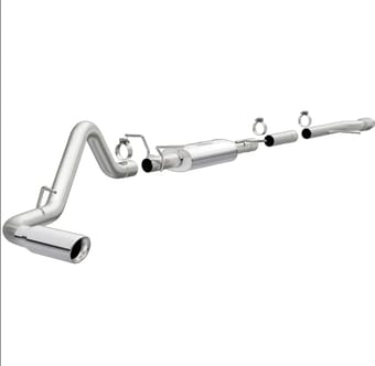 magnaflow 14-19 chevy silverado v8 5.3l cc/ec cab single p/s rear exit stainless cat back perf exhaust 15267 - image