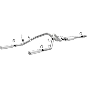 magnaflow 14-18 chev silverado v8 5.3l sc cab dual split rear exit ss cat back perf exhaust 15278 - image