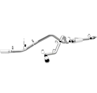 magnaflow 14 chev silverado v8 5.3l sc dual split rear behind rr tire exit ss cat back perf exhaust 15279 - image