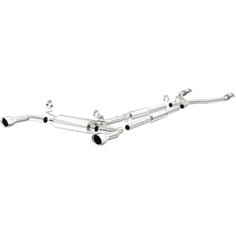 magnaflow 14-22 infiniti q50 v6 3.7l cat-back polished stainless tips dual split rear exit exhaust 15310 - image