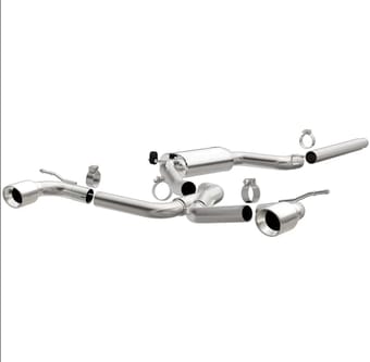 magnaflow sys c/b dual split rear exit 4in polished tips 15-17 vw gti 2.0l turbo 15357 - image