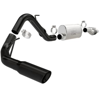 magnaflow sys cat-back 11-14 ford f-150 3.5l v6 ecoboost 3in black single side exit rear 3 tip 15364 - image