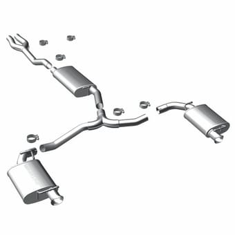 magnaflow 2011-2014 dodge charger v6 3.6l dual split rear exit stainless cat-back performance exhaust 15492 - image