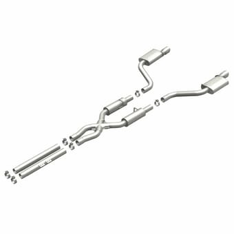 magnaflow 2011-2012 dodge charger srt-8 hemi dual split rear exit stainless cat-back performance exhaust 15494 - image