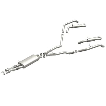 magnaflow 2010-2012 land rover lr4 v8 5.0l dual split rear exit stainless catback perf exhaust 15577 - image