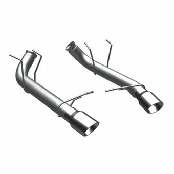 magnaflow 13-14 ford mustang dual split rear exit stainless axle-back cat back exhaust (competition) 15152 - image