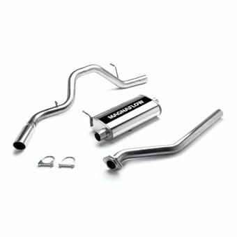magnaflow chevrolet/gmc silverado 1500/sierra 1500 3" single side exit street series cat-back performance exhaust system 15618 - image