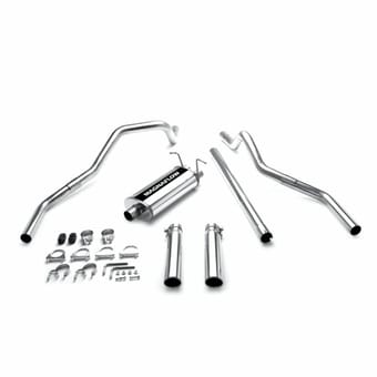 magnaflow ford f-150 4.6,5.4l stainless cat-back dual rear exit performance exhaust system 15749 - image