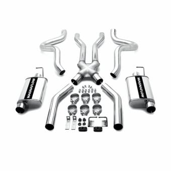 magnaflow 64.5-66 ford mustang street series big block high hp crossmember-back dual performance exhaust system 15817 - image