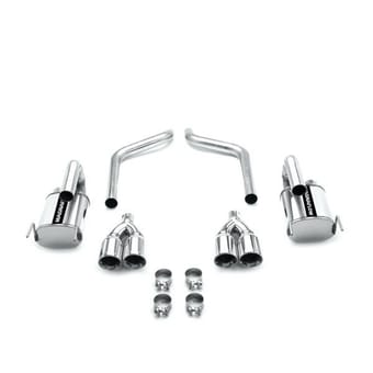 magnaflow 09-11 chevrolet corvette street series quad rear exit stainless axle back performance exhaust system 16593 - image
