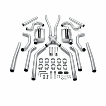 magnaflow 64-67 chevrolet, pontiac, buick, olds, a body chevelle, cutlass, el camino, monte carlo, skylark, gs, gto stainless 2.5" performance exhaust system15893 - image