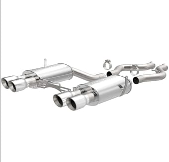 magnaflow 08-13 bmw 335i l6 3.0l tc sedan touring series dual split rr exit ss cat-back perf exhaust 16387 - image