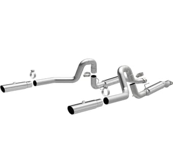magnaflow 99-04 mustang mach 1 v8 4.6l dual split rear exit stainless cat-back performance exhaust 16394 - image