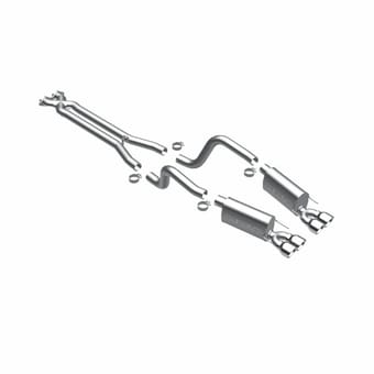 magnaflow 2006-2013 chevrolet corvette z06, zr1 quad stainless exit tips street series cat-back performance exhaust system 16495 - image