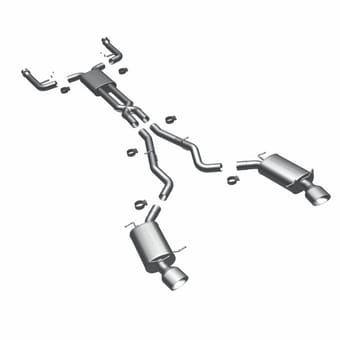 magnaflow bmw 04-05 645ci, 06-10 650i touring series stainless dual cat-back performance exhaust system 16560 - image