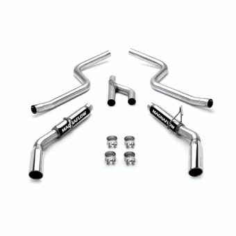 magnaflow 2005-2009 ford mustang dual exhaust conversion kit competition series cat-back performance exhaust system 16605 - image
