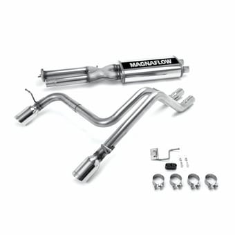 magnaflow 2003-2006 hummer h2 split dual rear exit street series cat-back performance exhaust system 16673 - image