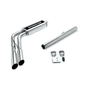 magnaflow 2009-2018 dodge ram 1500 street series dual pre-axle exit ( aggressive tone) cat-back performance exhaust system 16868 - image