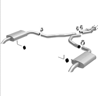 magnaflow 75-79 chevy corvette v8 5.7l dual split rear exit stainless cat-back perf exhaust 16710 - image