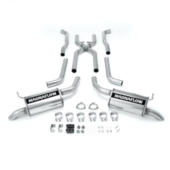 magnaflow 1968-1973 chevrolet corvette street series crossmember-back performance exhaust system 16842 - image
