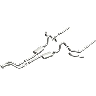 magnaflow sys c/b 84-87 buick regal v6 3.8l turbocharged ss 2.5in street series dual split rear exit 16884 - image