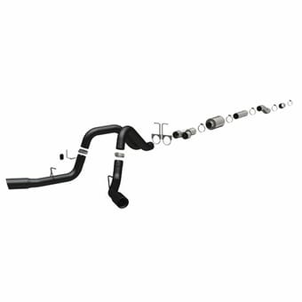 magnaflow 1999-2007 ford f250/f350 black series sys cat back 4" performance exhaust system 17019 - image