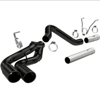 magnaflow 13--18 dodge ram 2500/3500 6.7l dpf-back black 4in dual single passenger side rear exit 17070 - image