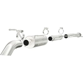 magnaflow 14-18 chev silverado v8 5.3l cc/ec cab turn down in front of rr tire ss catback perf exhaust 17146 - image