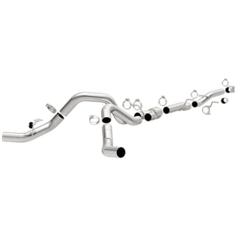 magnaflow 01-07 chevrolet silverado/gmc sierra 2500 hd 6.6l stainless cat-back dual performance exhaust system 17863 - image