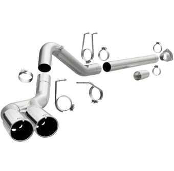 magnaflow 08-22 ford f-250/f-350/f-450 4.6l/6.7 dpf-back ss 4in dual single passenger side rear exit 17873 - image