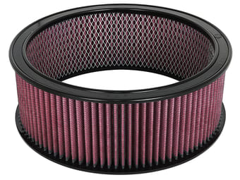 afe magnumflow air filters round racing p5r a/f rr p5r 14od x 12id x 5h e/m (blk/red) 18-11416 - image