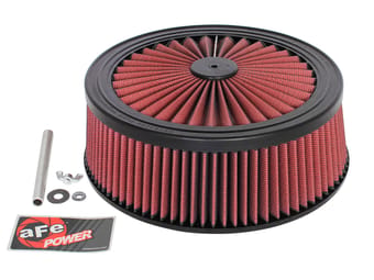 afe magnumflow air filters round racing p5r a/f top racer 14d x 5h (blk/red) 18-31415 - image