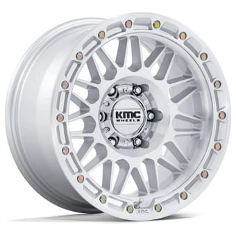 18x9 kmc km555 attack gloss silver machined 6x135 0mm - image