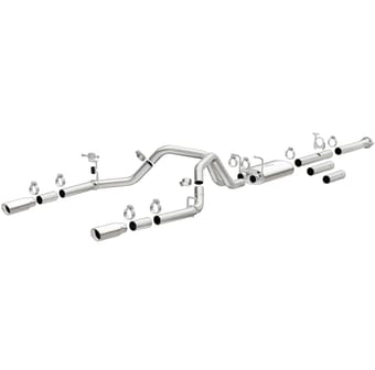 magnaflow stainless cat-back exhaust 11-19 chevy silverado 2500hd 6.0l dual split rear exit 4in 19027 - image