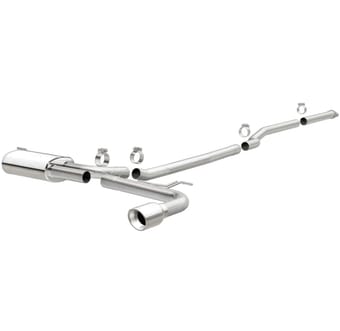 magnaflow cat back, ss, 2.5in, street, single straight pass. polished 4in tip, 15-18 ford fusion 2.5l 19096 - image