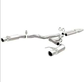 magnaflow cat back, ss, 3in, competition, dual split polished 4.5in tips 15-17 ford mustang gt v8 5.0 19101 - image
