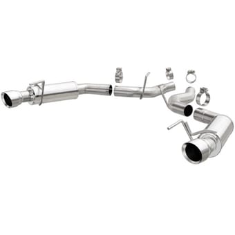magnaflow 2015-2017 ford mustang gt v8 5.0 axle back, ss, 3in, competition, dual split polished 4.5in tip 19103 - image