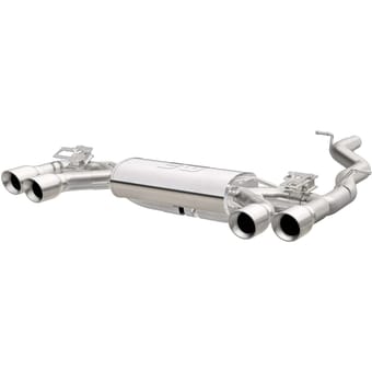 magnaflow sys c/b 15-17 volkswagen golf r 3in polished ss quad tip split rear exit 19165 - image