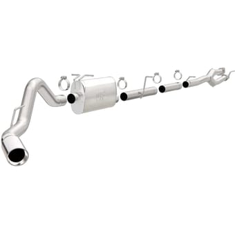 magnaflow sys c/b 11-16 ford super duty f250 6.2l ec cc, ss 3.5in single rear pass side ext 5in tip 19174 - image