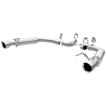 magnaflow 2015-2019 ford mustang ecoboost axle back, ss, 2.5in, competition, dual split polish 4.5in tip 19179 - image