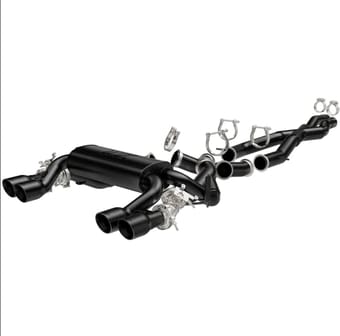 magnaflow 15-20 bmw m3/m4 l6 3.0l ss cat-back perf. sport quad split rear exit exht - 3.5in black tips 19187 - image