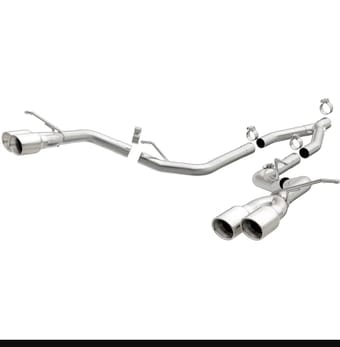 magnaflow cat-back ss 2.5in quad split rear exit 4in tips 14-16 jeep grand cherokee 3.0l diesel 19192 - image