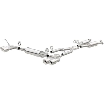 magnaflow cat back, ss, 2.5in, quad split polish 4in tip 14-21 jeep grand cherokee 3.6l/5.7l v6/v8 19193 - image