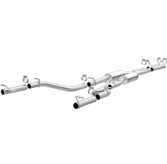 magnaflow cat-back ss 2.5in dual split rear exit 2015 dodge charger r/t hemi v8 5.7l (uses oem tips) 19227 - image