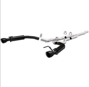 magnaflow cat-back 15-22 ford mustang 2.3l l4 competition ss 3in dual split rear 4.5in black tips 19256 - image