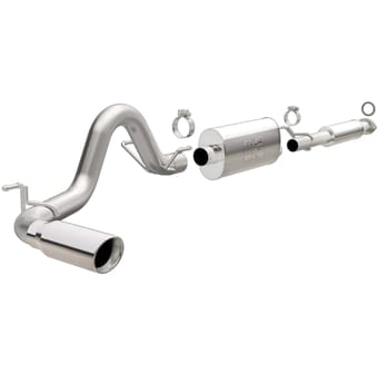 magnaflow cat-back 16-22 toyota tacoma trd 3.5l v6 ss 3in single pass side exit rear 4in tip 19293 - image