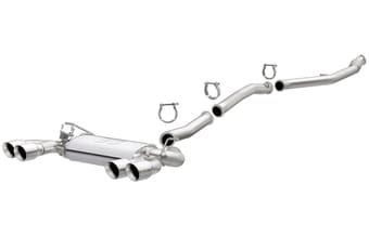 magnaflow 2016-2018 bmw m2 3.0l sport series catback quad split rear exhaust w/ polished tips 19333 - image