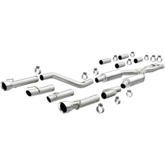 magnaflow 2017+ dodge charger 409 ss polished 3in quad tips cat-back exhaust 19371 - image