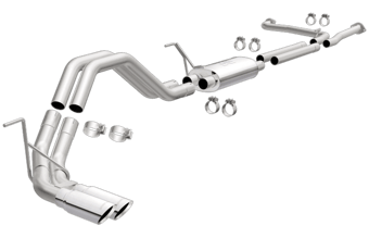 magnaflow 16-20 titan xd v8-5.6l 409 ss polished 2.5in. mf series cat-back dual exhaust 19372 - image